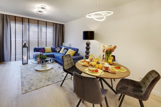 Apartament Seven Heaven, duże łóżko, kominek w salonie, parking w cenie