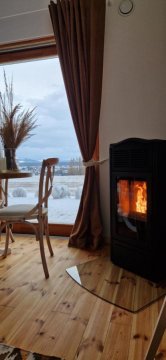 PrzyStań nad Listepką domek nowoczesna stodoła z widokiem na Tatry, Gorce i Pieniny