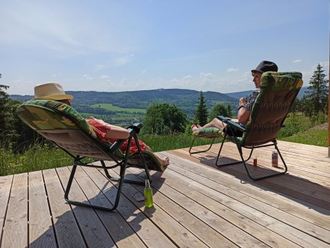 widok z tarasu - Cisza i natura / brak sąsiadów, pełen relaks / Góry Kaczawskie