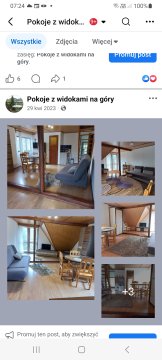 Pokoje gościnne z widokiem na góry 
