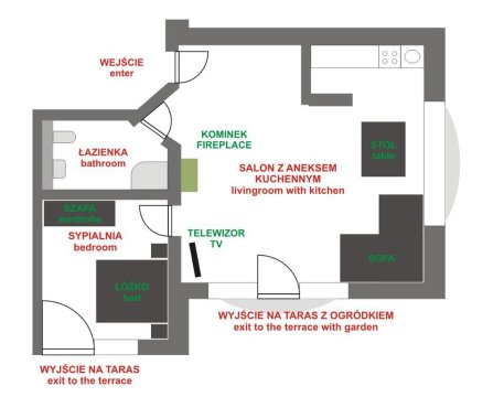 plan - Apartament Tatrachata z ogródkiem i kominkiem idealny dla rodzin
