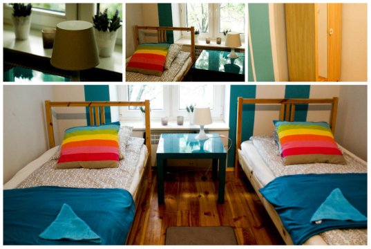 Pokój dwuosobowy ze wspólną łazienką i kuchnią dla czterech pokoi. - T&T Hostel and Apartments