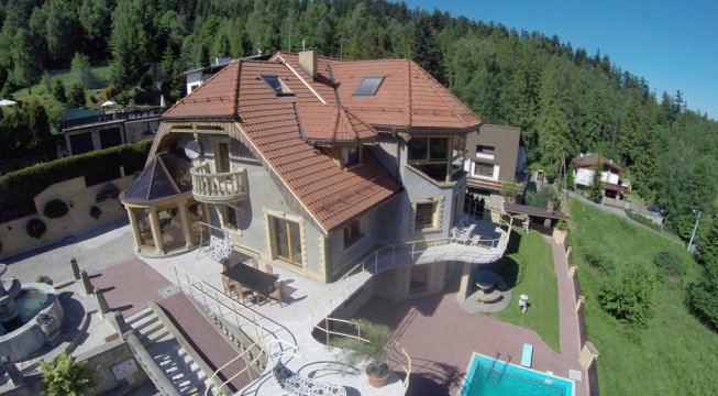 widok z drona - Pensjonat Grubcio