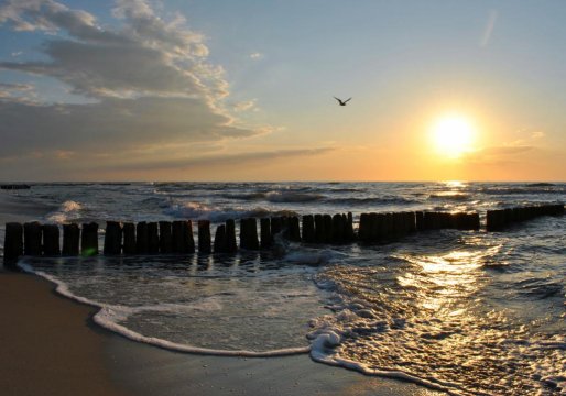Zachód słońca - Domki Promyk Mrzeżyno - tylko 100 metrów  do morza!