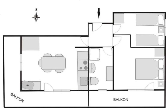 A1 = apartment  (2/2+1) - Apartments  Stanić
