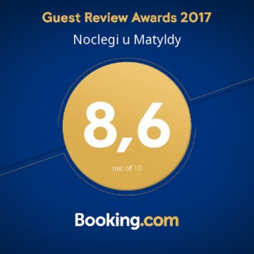 Nagroda Guest Review Award 2017 - Noclegi u Matyldy. Tanie noclegi dla rodzin i pracowników. 