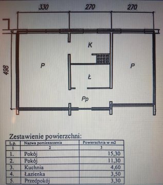 Rzut mieszkania - Mieszkanie 1,5 km przy morzu. Idealne na rodzinny wypoczynek