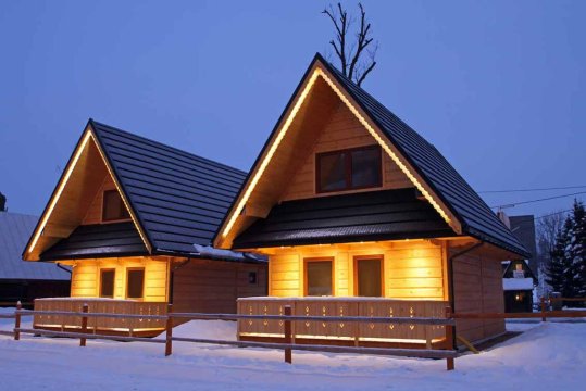Elewacja zachodnia - Domki z drewna pod wyciągiem narciarskim Zakopane