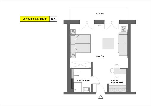 Apartament A1 - rozkład - APARTAMENTY A3