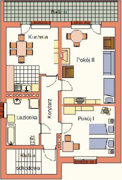 Plan apartamentu - Dom u Holków - apartament i pokoje gośc.