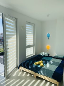 Łóżka - Apartament blisko plaży | Taras | Parking