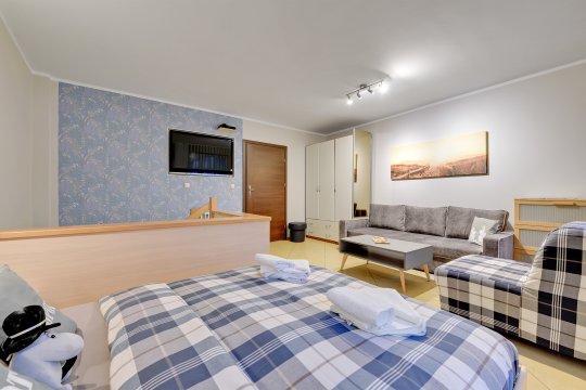 Apartament Blue 2-poziomowy 45m2 - Apartamenty Muminki w centrum Sopotu.