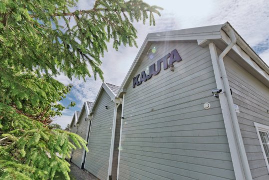 Kajuta - domki skandynawskie | nowoczesny styl | grill | plac zabaw | trampolina