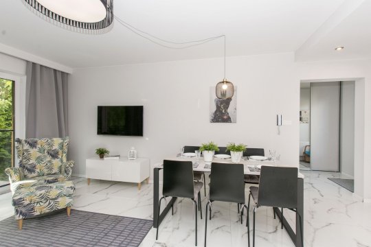 Salon z częścią jadalnianą - Słoneczne Tarasy II - Apartments