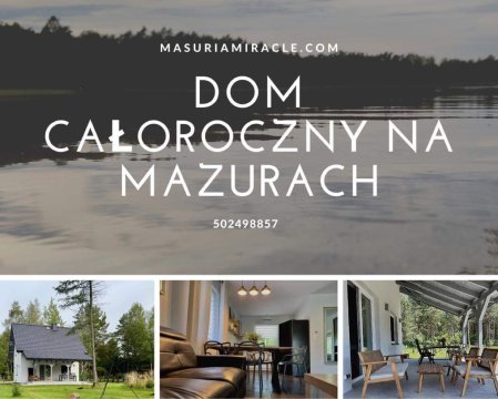 Zapraszamy na Mazury! Oferujemy do wynajęcia nowy dom nad jeziorem Marksoby w 