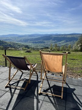 Nowoczesny domek z pięknym widokiem na Beskidy