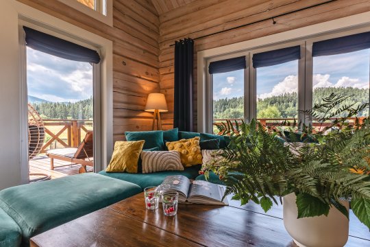 Chata pod Przehybą. Luksusowy dom z bali w Beskidzie Sądeckim, jacuzzi, sauna