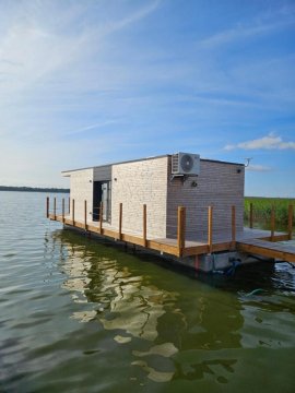 Domki na wodzie, Apartamenty, Houseboat, Jezioro Bukowo, Mierzeja "Natura Dąbkowice 5G"
