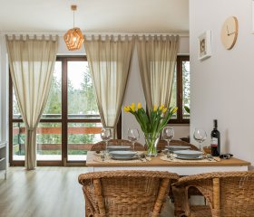 Apartament z widokiem na góry i las
