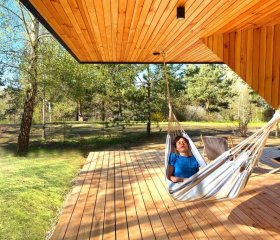 Bird Lodge z sauną na 6 osób nad jeziorem