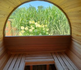 Domek drewniany na wyłączność z balią i sauna 