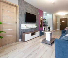 Apartament lawendowy z garażem, tarasem i widokiem na Śnieżkę Triventi