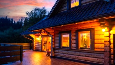 Poziomkowy Dom- Wisła, Dom z bali, Sauna, Taras