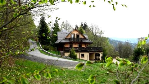 Poziomkowy Dom- Wisła, Dom z bali, Sauna, Taras