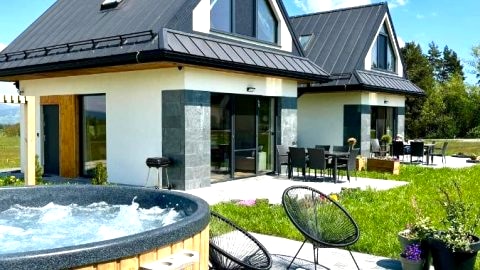 Białka i Skałka domki z jacuzzi i widokiem na góry - jacuzzi and mountain view