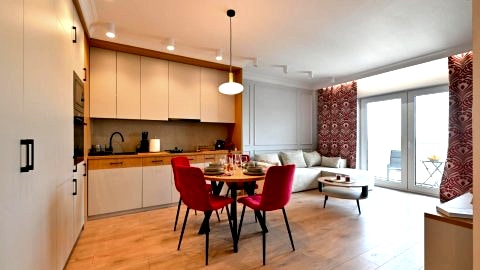 Apartament w stylu Feng Shui na 10 piętrze z widokiem, bezpłatny parking, nowy budynek, dostęp na kod