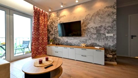 Apartament w stylu Feng Shui na 10 piętrze z widokiem, bezpłatny parking, nowy budynek, dostęp na kod