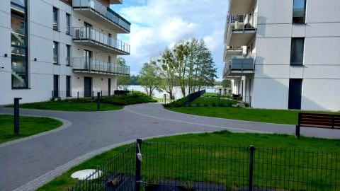 Marina Green Iława - widok na jezioro, ogródek z tarasem, podziemny parking, nawet 6 łóżek