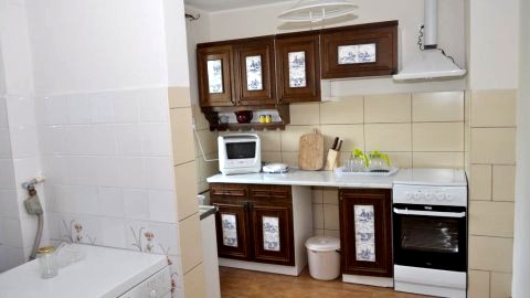wyposażona  dobrze kuchnia/lodówka,zmywarka,kuch.elektr.,kuch.mikrofalowa,ekspres do kawy. 