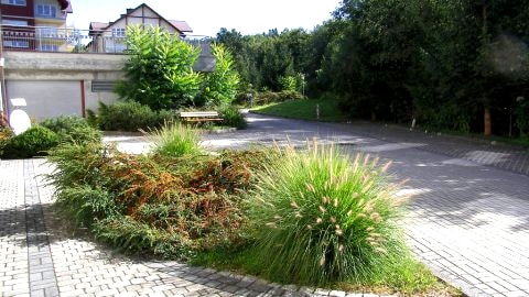 Ogród przy apartamentowcu