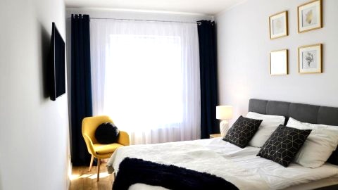 Apartament Baltica Towers 7 floor, duży słoneczny balkon z pięknym widokiem.