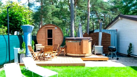 Sauna z balią i jacuzzi