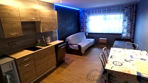 Pokoje i apartamenty w sąsiedztwie lasu w cichej okolicy. Plac zabaw, grill. 