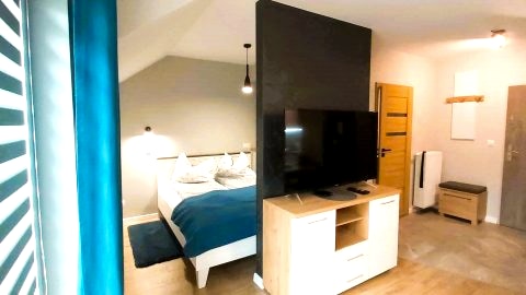 Apartament Turkusowy w centrum 2-4 os. idealny dla pary, rodzin i dłuższy pobyt