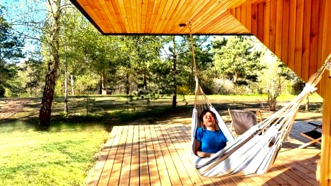 Bird Lodge z sauną na 6 osób nad jeziorem