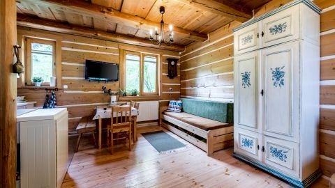 Drewniany Domek z kominkiem 300 m od stoku
