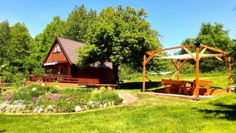 Lawendowy Taras, Drewniany domek na wsi w Górach Kaczawskich, Karkonosze