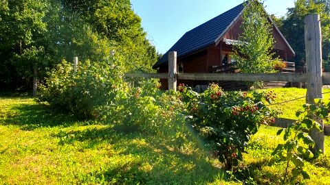 Lawendowy Taras, Drewniany domek na wsi w Górach Kaczawskich, Karkonosze