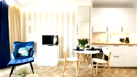SKY Home-Blue Apartament - Manufaktura, Bezpłatny Parking, Klima, Dostęp na KOD