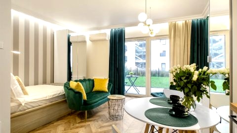 SKY Home- Green Apartament -Manufaktura, Bezpłatny Parking, Klimatyzacja, Dostęp