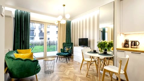 SKY Home- Green Apartament -Manufaktura, Bezpłatny Parking, Klimatyzacja, Dostęp