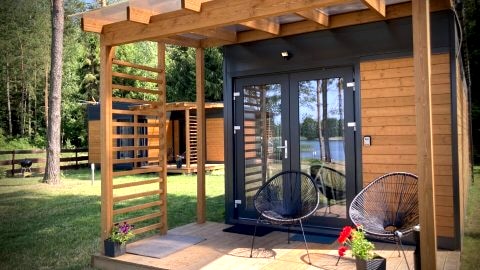 Makosieje Resort-nowoczesny domek 30 m od jeziora,wifi,ogrzewanie