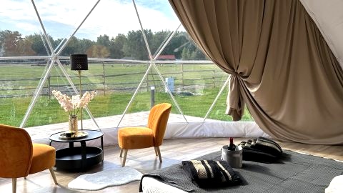 Glampy Ranczo Targówka - 4 piękne namioty sferyczne całoroczne z jacuzzi.
