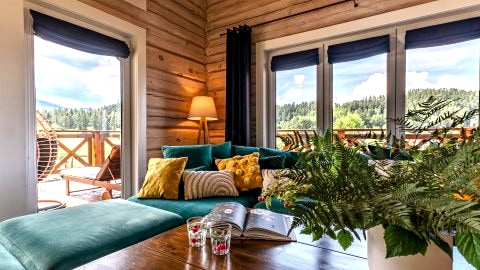 Chata pod Przehybą. Luksusowy dom z bali w Beskidzie Sądeckim, jacuzzi, sauna