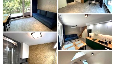 Apartamenty w sam las by KLIF Ustka - apartament dwupoziomy z klimatyzacją, balkonem i widokiem na las