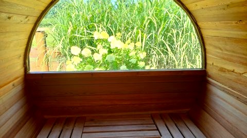 Domek drewniany na wyłączność z balią i sauna 